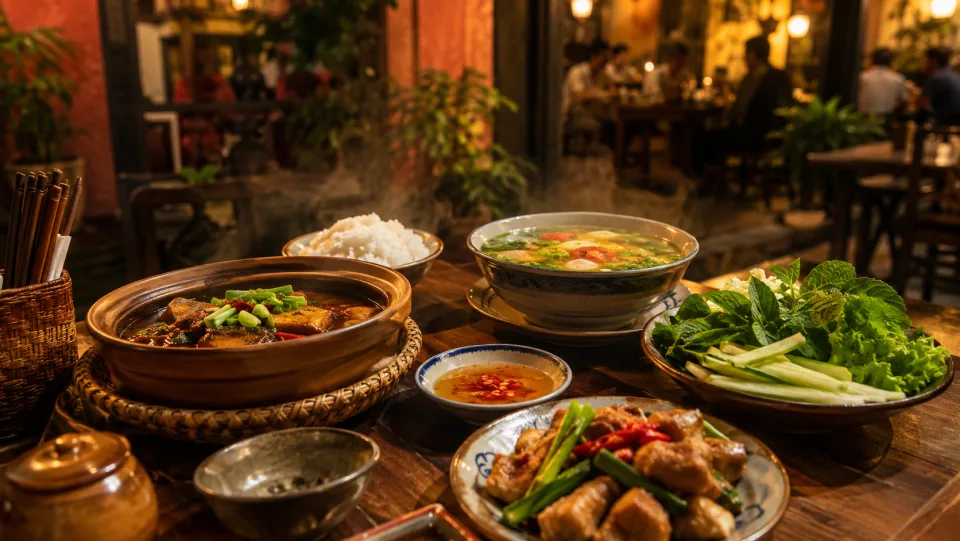 Bàn nướng đông khách tại Quán Cháo Nguyễn Hương